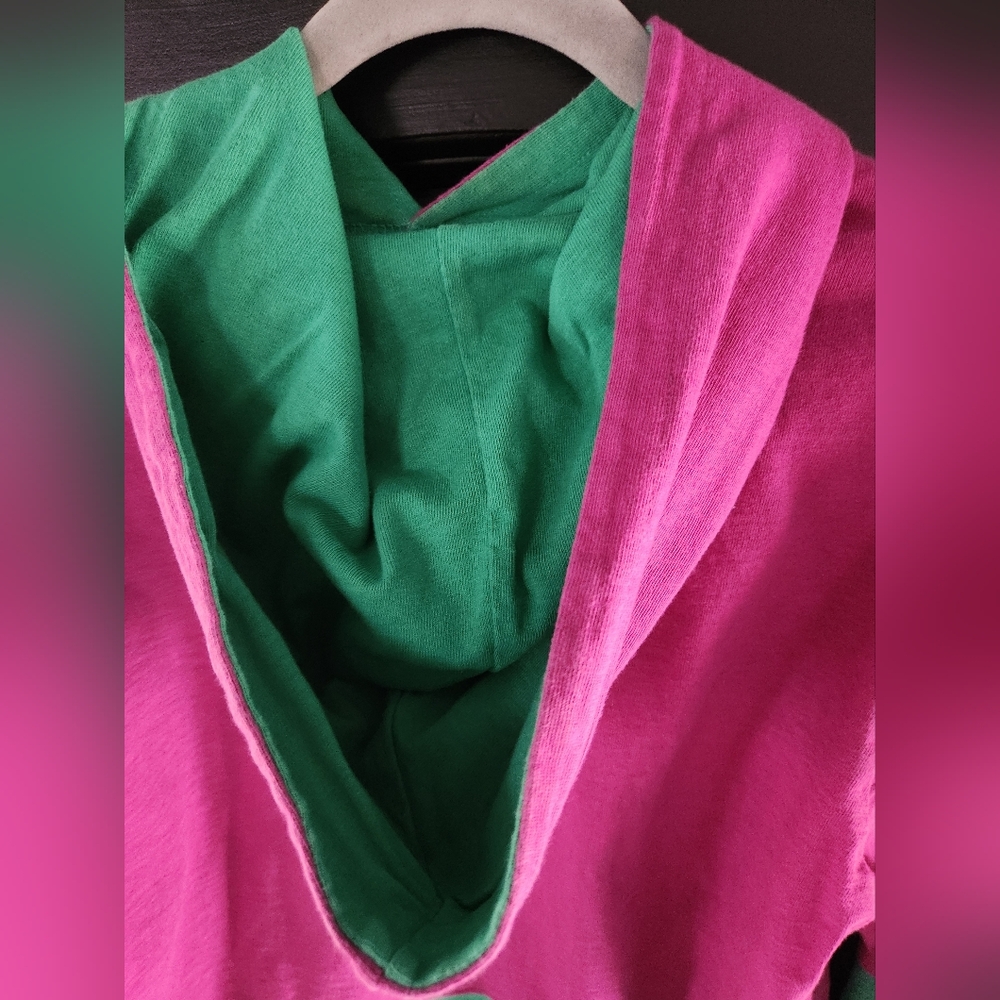 SUPREME purple and green long sleeve shirt with hood - Picture 6 of 8
